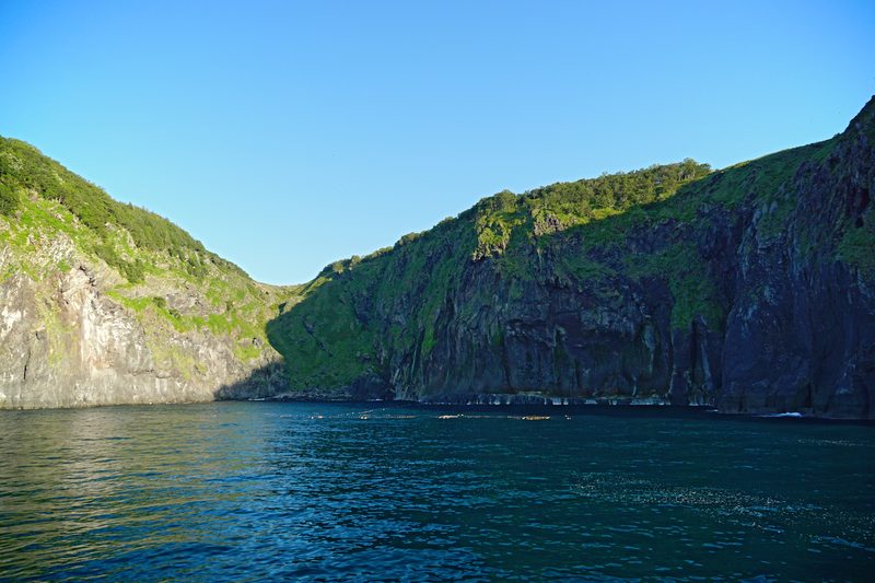 Tears of men Fall, Shiretoko view from the Sea of Okhotsk at Shari, Hokkaido prefecture, Japan.