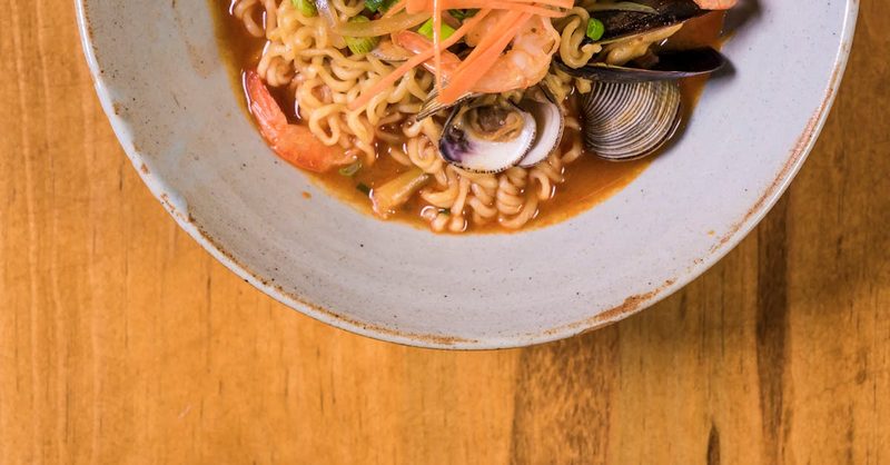 Variety of Hokkaido food including seafood and ramen