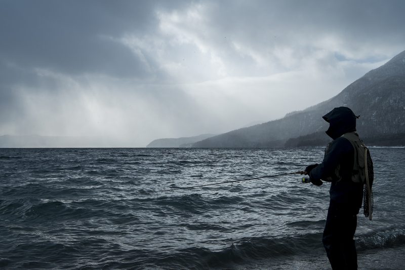 500px provided description: at Shikotsu-lake, Hokkaido, Japan. [#sky ,#lake ,#water ,#clouds ,#fishing ,#fujifilm ,#10-24mm ,#xf]