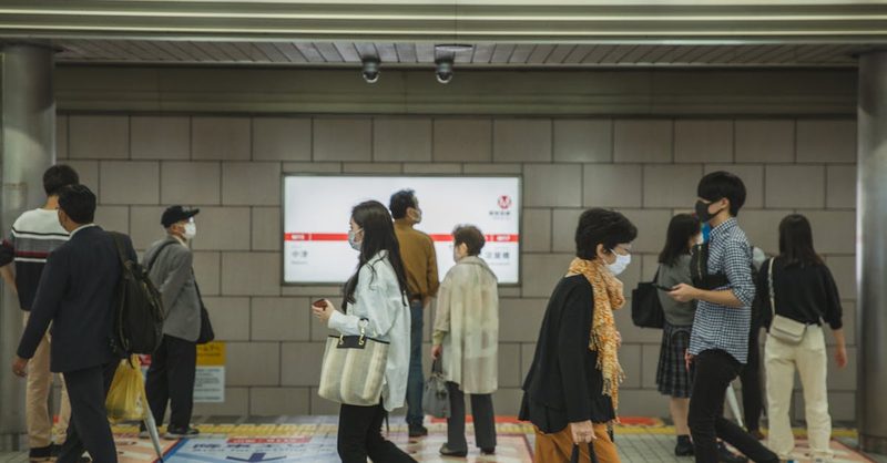 Sapporo subway station in Hokkaido Japan