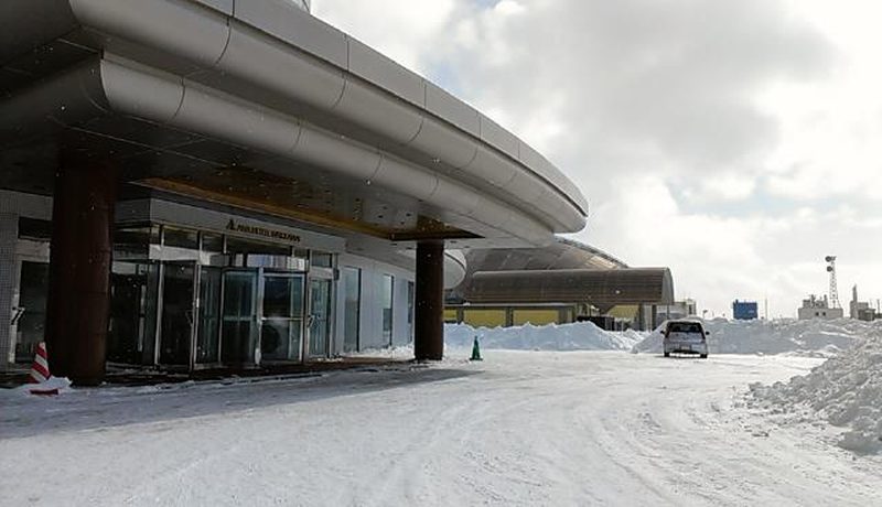 Heavy snow at Wakkanai, Hokkaido.