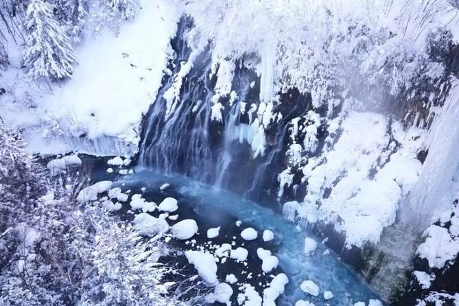 Hokkaido Day Tour from Sapporo: Asahiyama Zoo, Blue Pond Japan - The changing color of Shirogane Blue Pond
