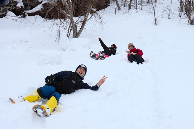 Snowshoe tours in Niseko Explore beautiful snowscapes adventure - Walking into Niseko’s pure white forest