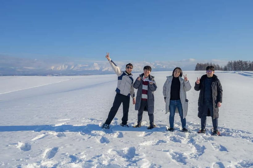 Snowshoeing on a Sparkling Biei Hill & Winter Cafe Time - Snowshoeing a hill that regular visitors cannot enter